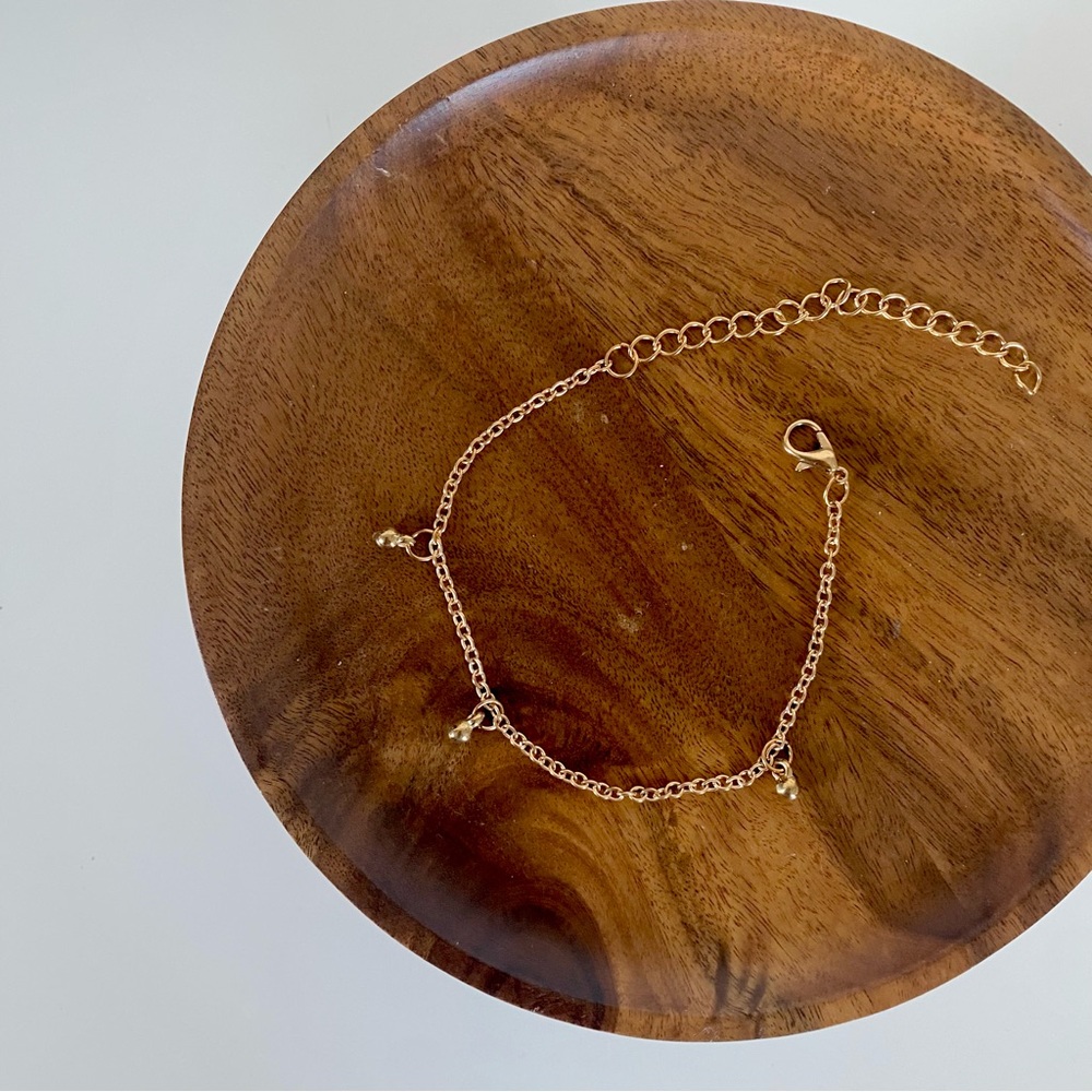 4/$15 Dainty Beaded Elegant Gold Chain Bracelet Anklet